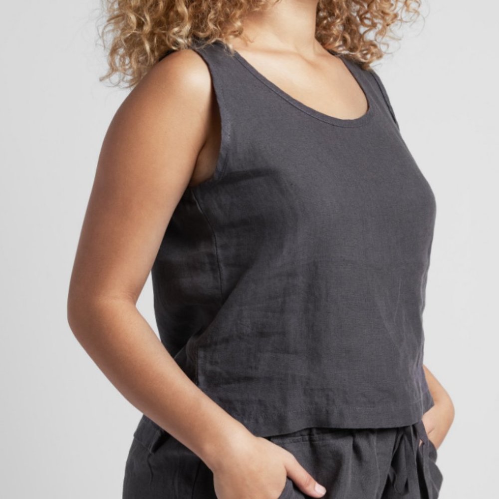 Parachute Womens Linen Tank Coal XL NWT